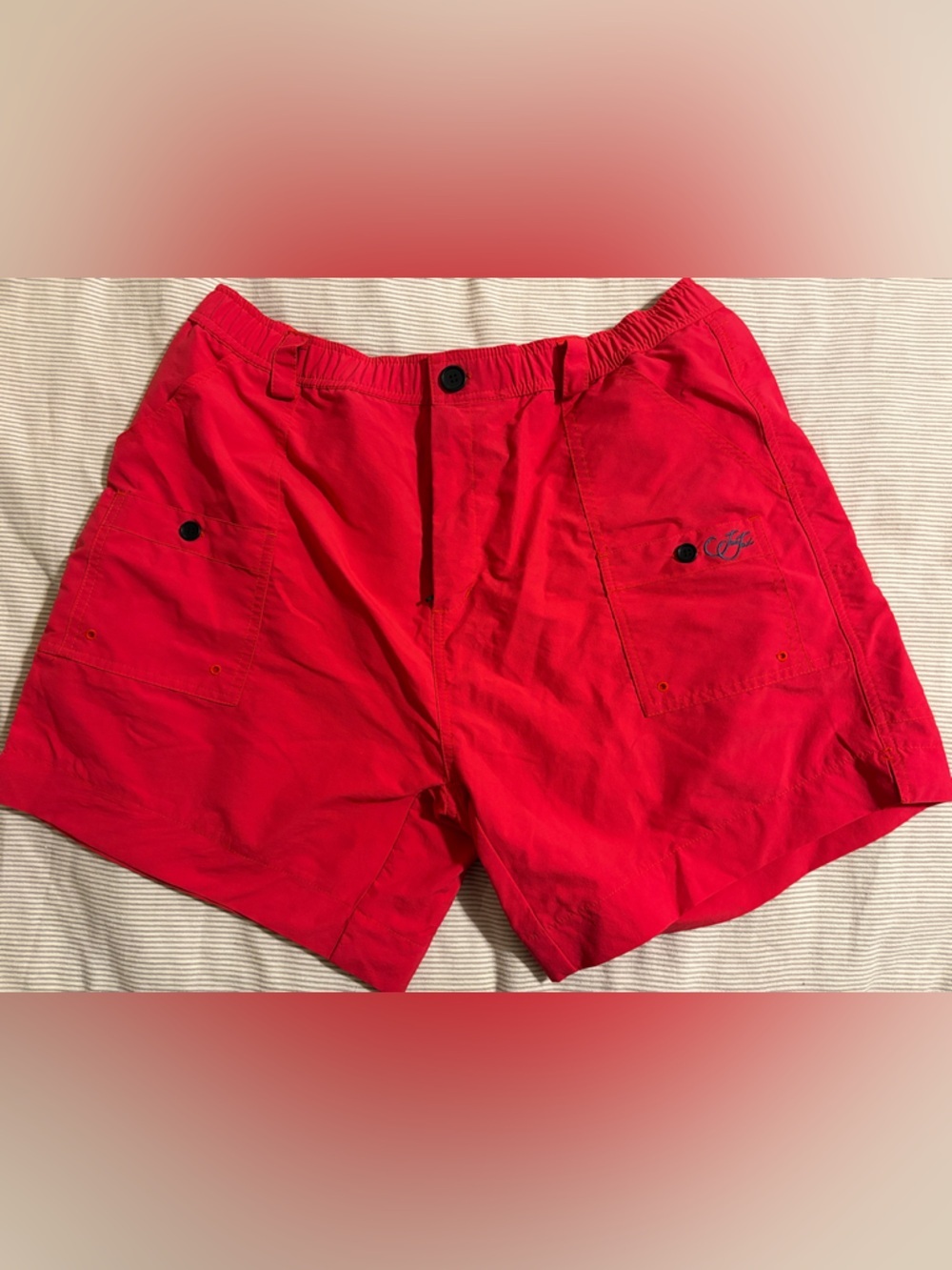 Joe Jax Red Utility Fishing Shorts